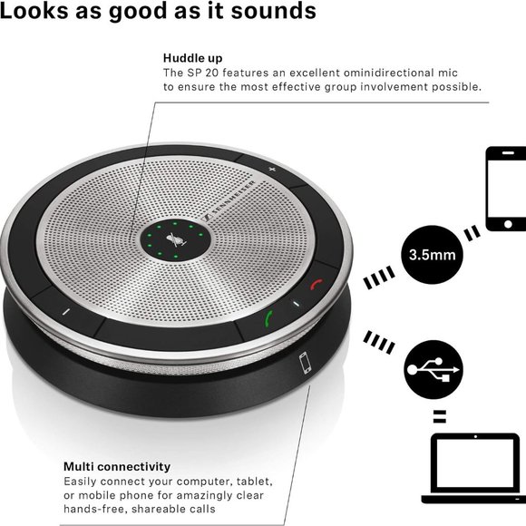 Sennheiser - Speakerphone Enterprise Solution for Mobile Devices - SP 20 ML